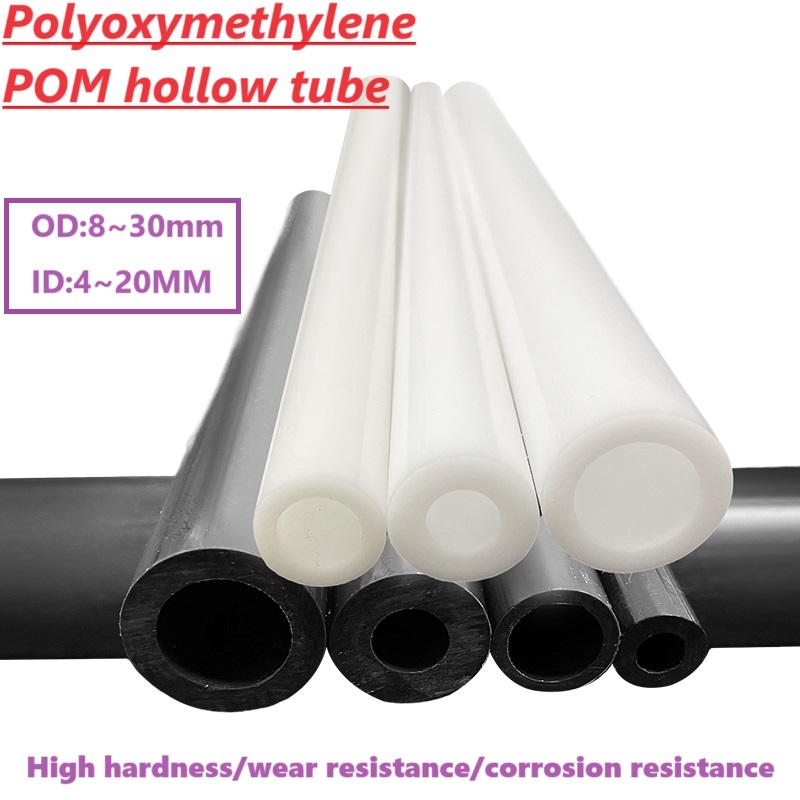 1pc-pom Hollow ท่อ POM Hollow Tube Polydeformal หลอดพลาสติกแข็ง DELRIN ท่อสีขาวสีดํา OD8 ~ 30 มม. ID4 ~ 20 มม.ความยาว 1000 มม.
