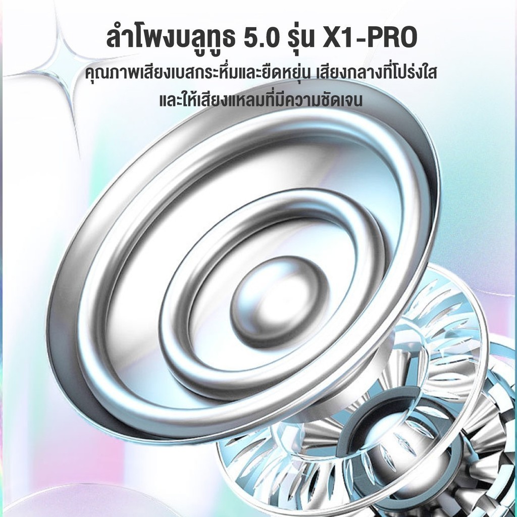 [ชิ้นที่สอง 0 ฿] JISJIA ลําโพงมินิบลูทูธX1 ลำโพงบลูทูธ 360 ° เทคโนโลยีบลูทูธ5.0 เบสดีเยี่ยม รองรับเพลงและโทร ลําโพงพกพา