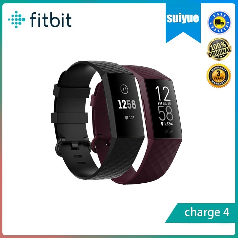 Fitbit Charge 4 เครื่องติดตามการเต้นของหัวใจ ฟิตเนส GPS กีฬาธนาคาร FITBIT PAY พร้อมกล่องปิดผนึก