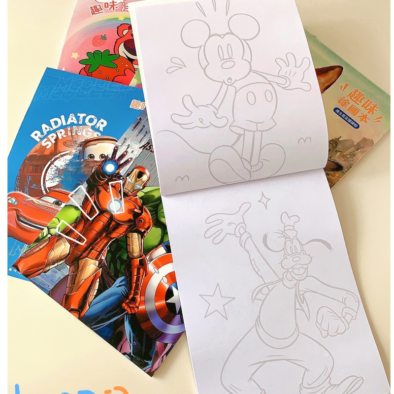 สมุดสีเด็ก (ชุด6เล่ม) สอนคำศัพท์ สมุดระบายสี Disney รูปที่ 3