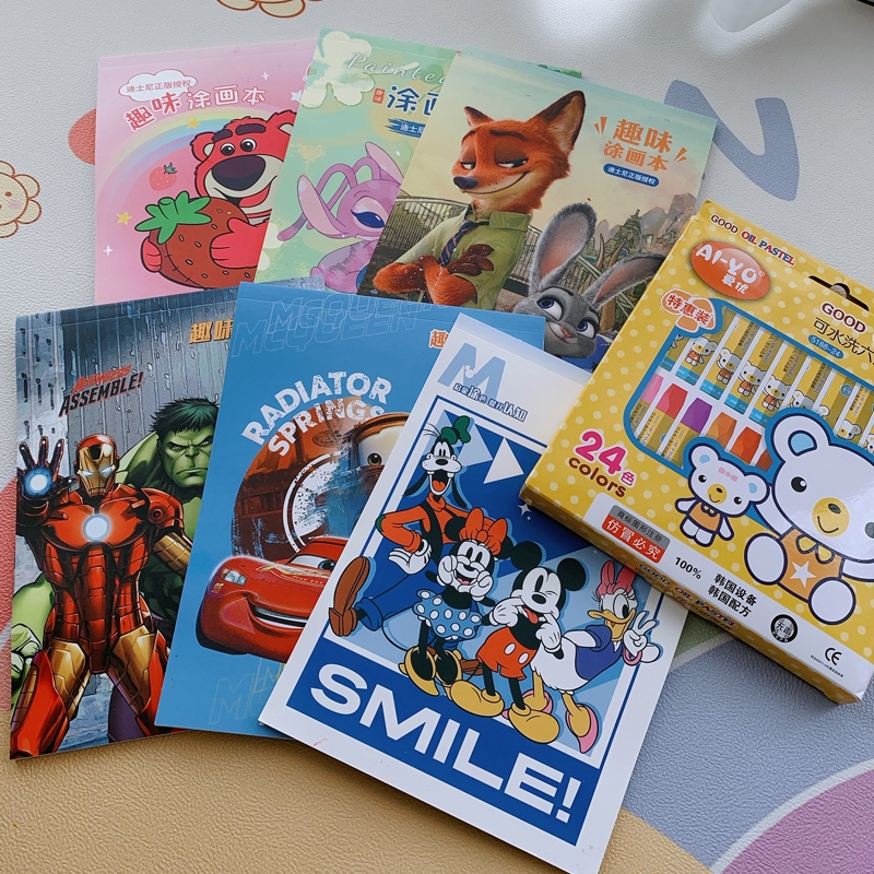 สมุดสีเด็ก (ชุด6เล่ม) สอนคำศัพท์ สมุดระบายสี Disney รูปที่ 4