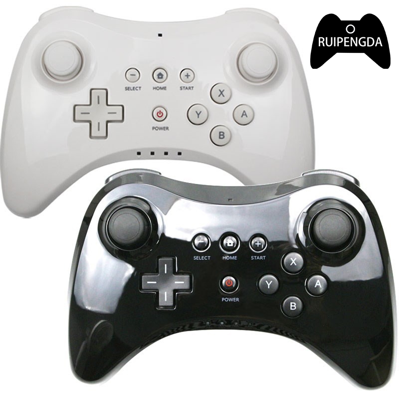 คอนโทรลเลอร์บลูทูธไร้สายคลาสสิกสําหรับเกมแพด Wii U Pro เข้ากันได้กับจอยสติ๊ก Nintendo Wii U Pro พร้อ