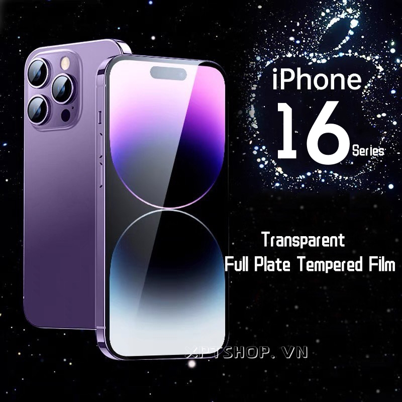 โปร่งใสรุ่นสําหรับ iPhone 16ProMax 16Pro 16Plus 15ProMax 14 13 12 11 Pro Max IX XS Max ฟิล์มกระจกใส Apple Full Screen Protector ฟิล์มนิรภัย