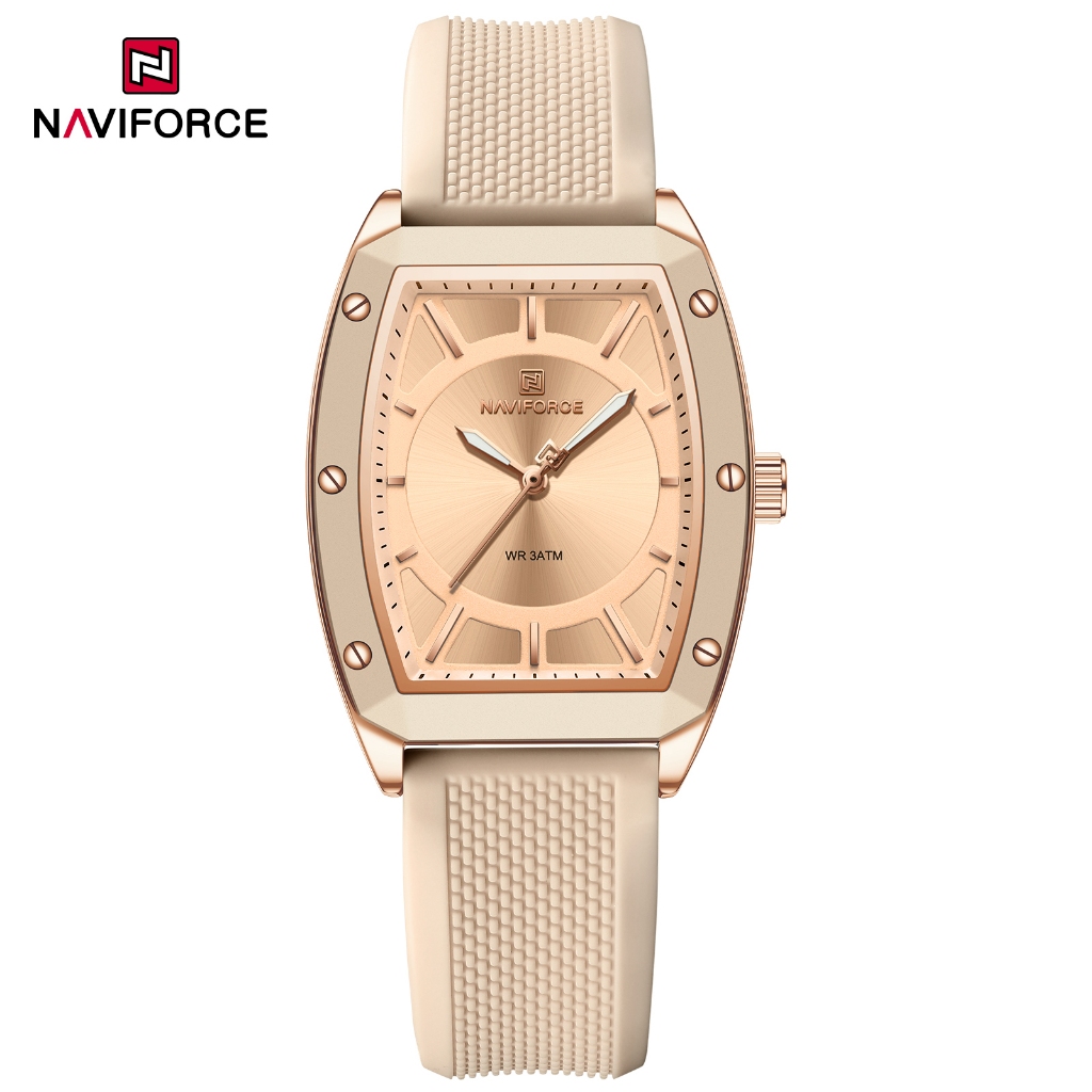 Naviforce 5049 Tonneau Shaped Studded นาฬิกาผู้หญิงสไตล์มินิมอล