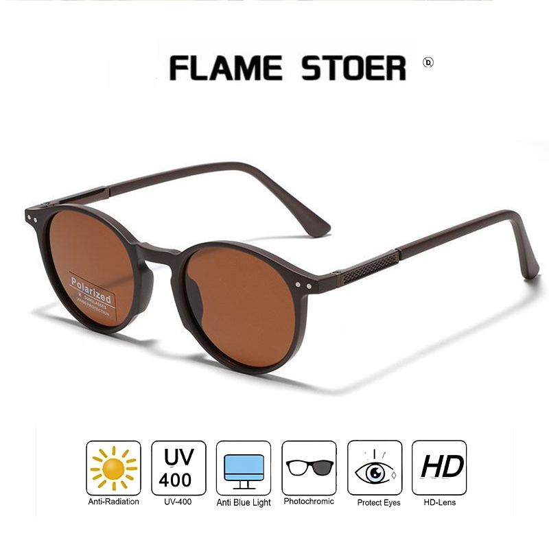 พร้อมส่ง แว่นตากันแดดแฟชั่น กรอบโลหะ ทรงกลม ผู้ชายผู้หญิง แว่นตาโลหะวินเทจ แว่นตากันแดด