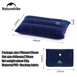 Naturehike เดินป่าธรรมชาติ หมอนลมแบบพกพาพับพองท่องเที่ยวกลางแจ้งนอนอุปกรณ์ตั้งแคมป์ ปลอบโยน หมอนเบา
