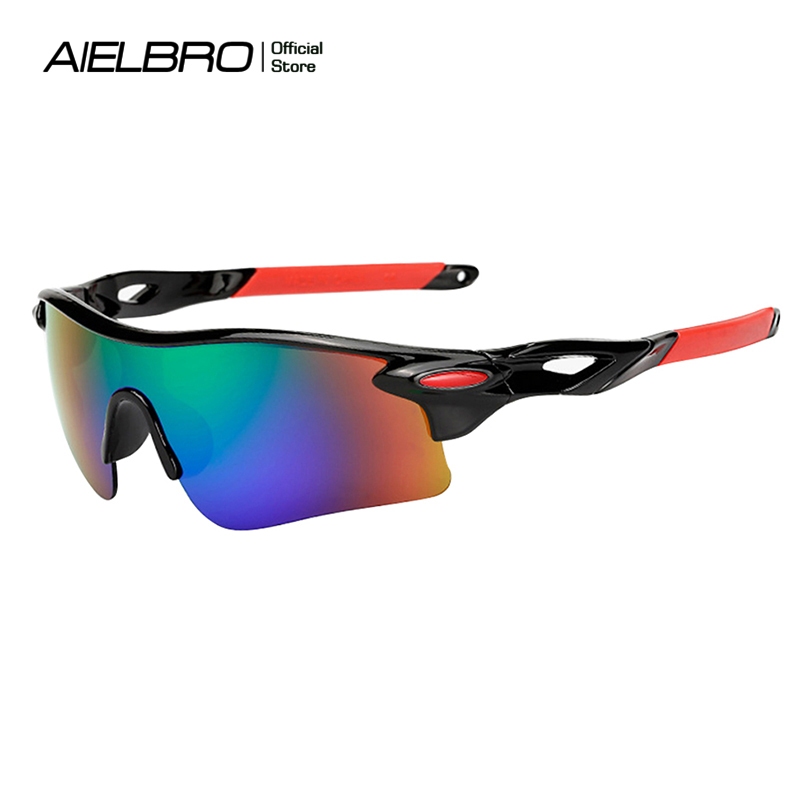 โปรโมชั่นAIELBRO UV400 แว่นกันแดดผู้ชายขี่จักรยานกีฬาผู้ชายแว่นกันแดดสําหรับขี่จักรยานวิ่งและกีฬากลางแจ้ง