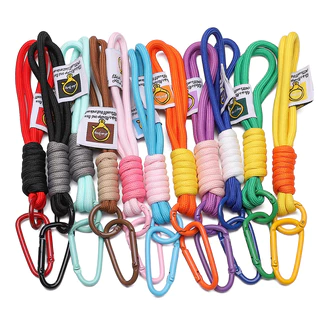 สายคล้องกุญแจไนลอนถัก 19 ซม. สำหรับ DIY ตกแต่งกระเป๋าเป้และพวงกุญแจ 1 ชิ้น