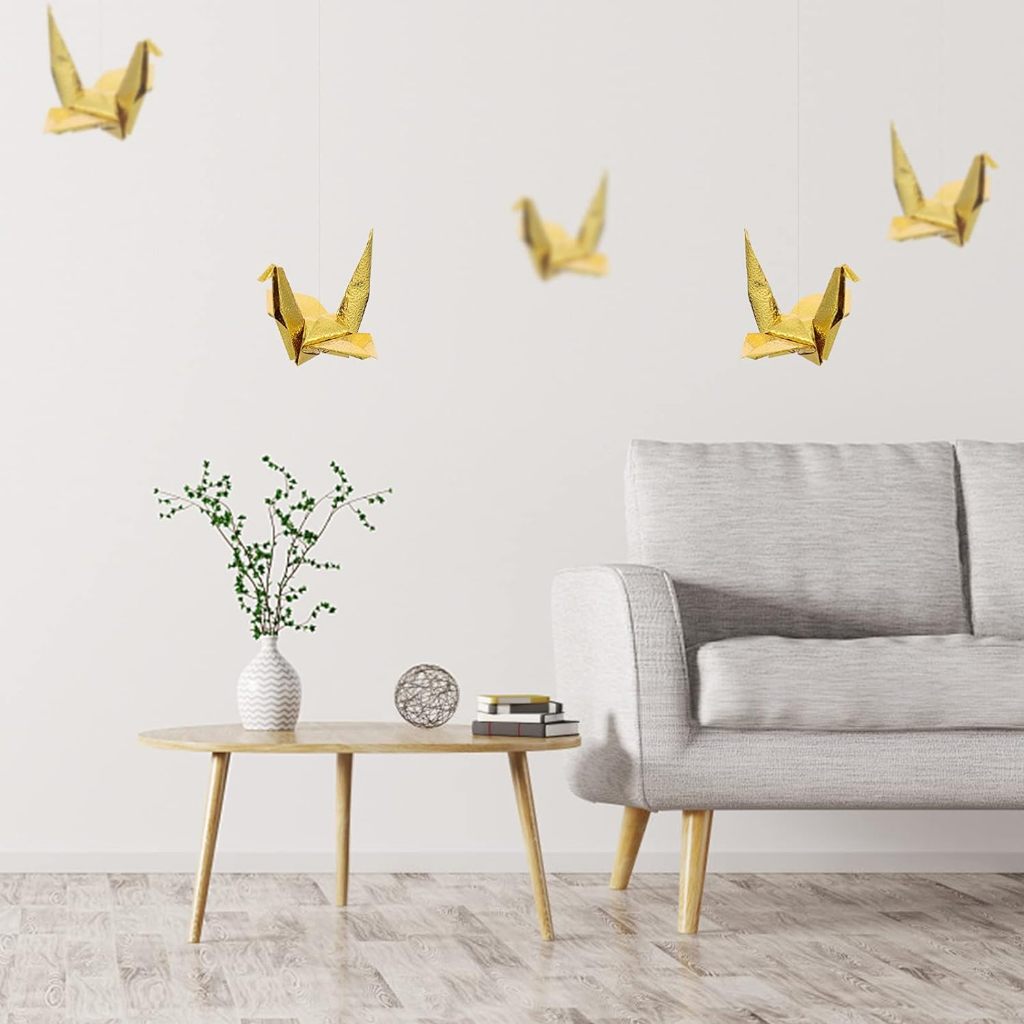 50pcs Origami กระดาษเงินเงา/ทอง Handmade พับกระดาษ Metallic Craft กระดาษสมุดภาพกระดาษพื้นหลังกระดาษ Squares Handcraft กระดาษสําหรับงานฝีมือ DIY 10 ซม./15 ซม. - รูปที่ 2