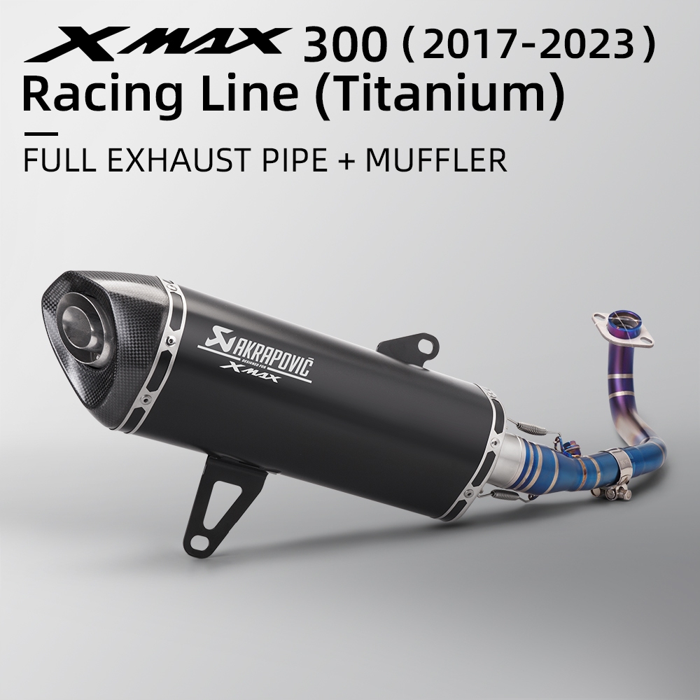 สําหรับ YAMAHA XMAX300 ข้อศอกไทเทเนียม XMAX Akrapovic ท่อไอเสียเต็ม xmax 300 2017-2023