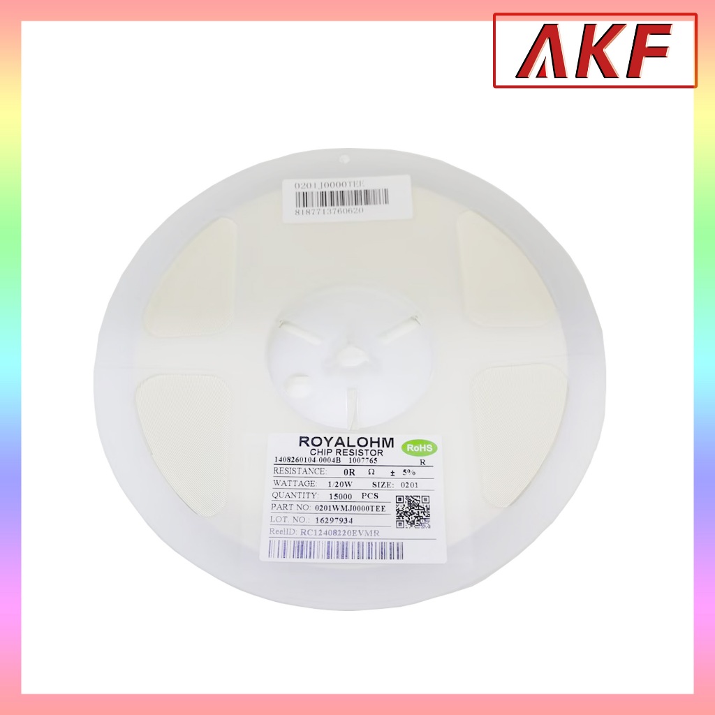 15000PCS 0201 ตัวต้านทานชิป SMD 5% โอห์ม 0R 10R 100R 1K 10K 100K 1M โอห์ม
