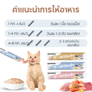 FOLOPETS ขนมแมว 16 กรัม อาหารเปียกแมว แมวโต โต ฝึกความอ้วน ให้รางวัล