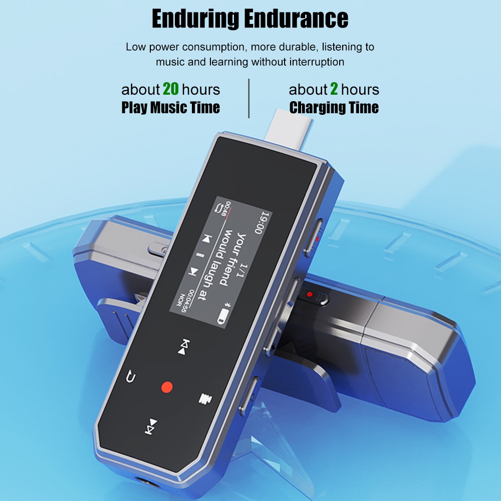 Ruizu X80 เครื่องเล่นเพลง 64G U Disk HiFi Lossless บลูทูธ MP3 พร้อมคลิปสนับสนุนการบันทึกแฟ้ม Transfer Pedometer แบบพกพา Walkman