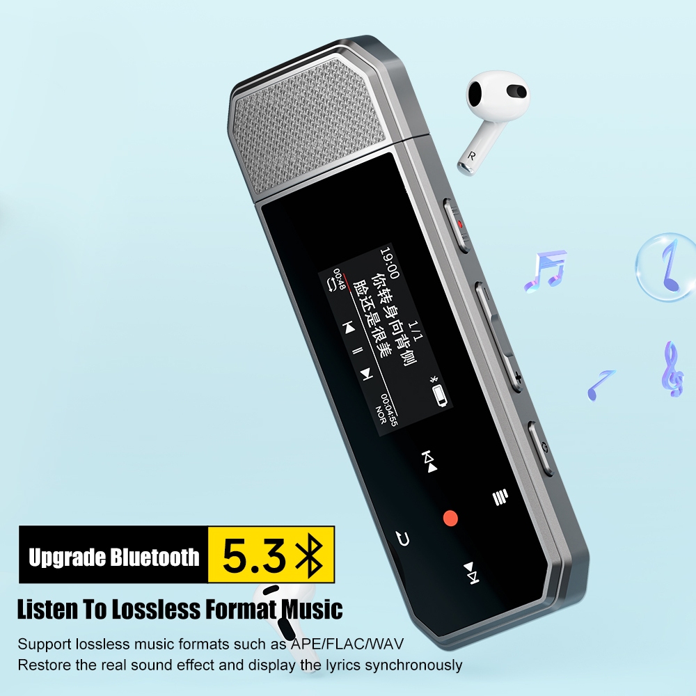 Ruizu X80 เครื่องเล่นเพลง 64G U Disk HiFi Lossless บลูทูธ MP3 พร้อมคลิปสนับสนุนการบันทึกแฟ้ม Transfer Pedometer แบบพกพา Walkman