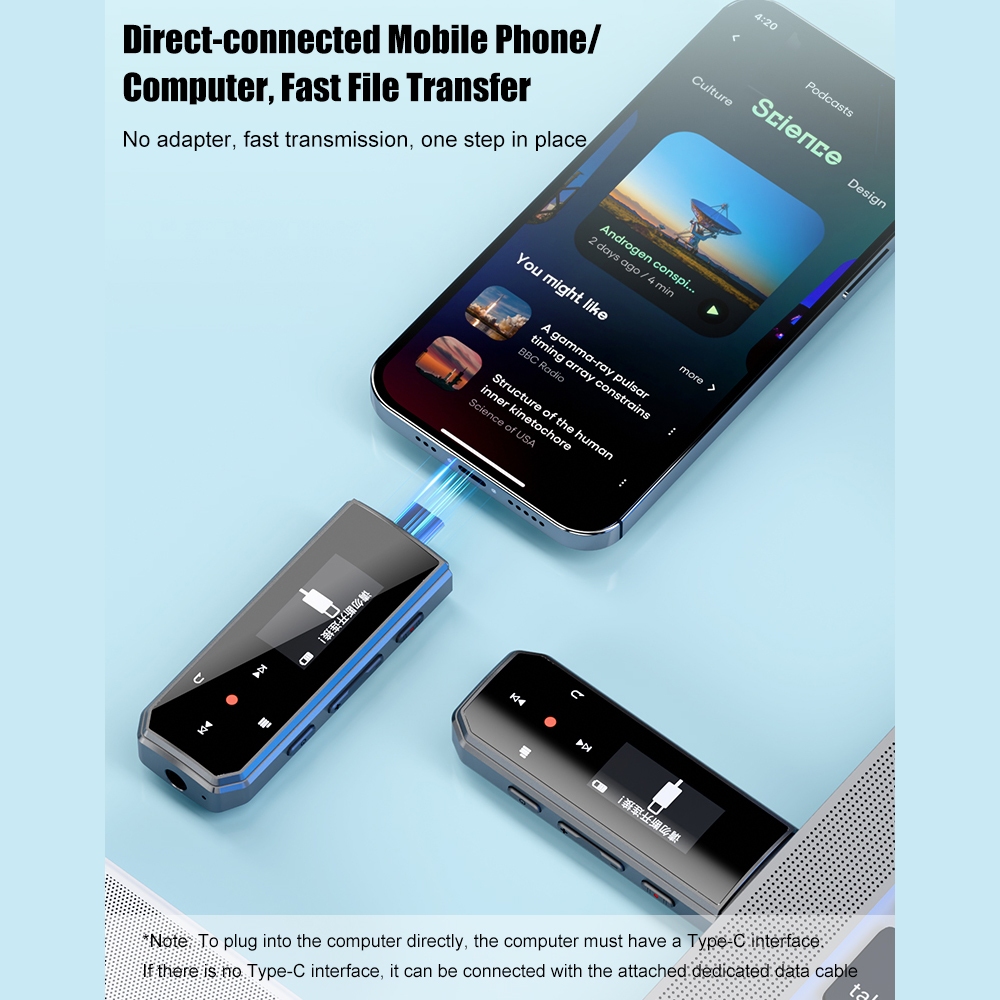 Ruizu X80 เครื่องเล่นเพลง 64G U Disk HiFi Lossless บลูทูธ MP3 พร้อมคลิปสนับสนุนการบันทึกแฟ้ม Transfer Pedometer แบบพกพา Walkman