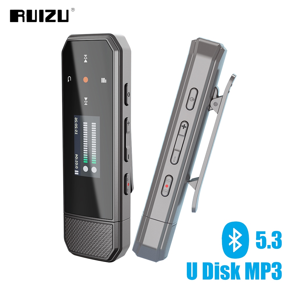 Ruizu X80 เครื่องเล่นเพลง 64G U Disk HiFi Lossless บลูทูธ MP3 พร้อมคลิปสนับสนุนการบันทึกแฟ้ม Transfer Pedometer แบบพกพา Walkman