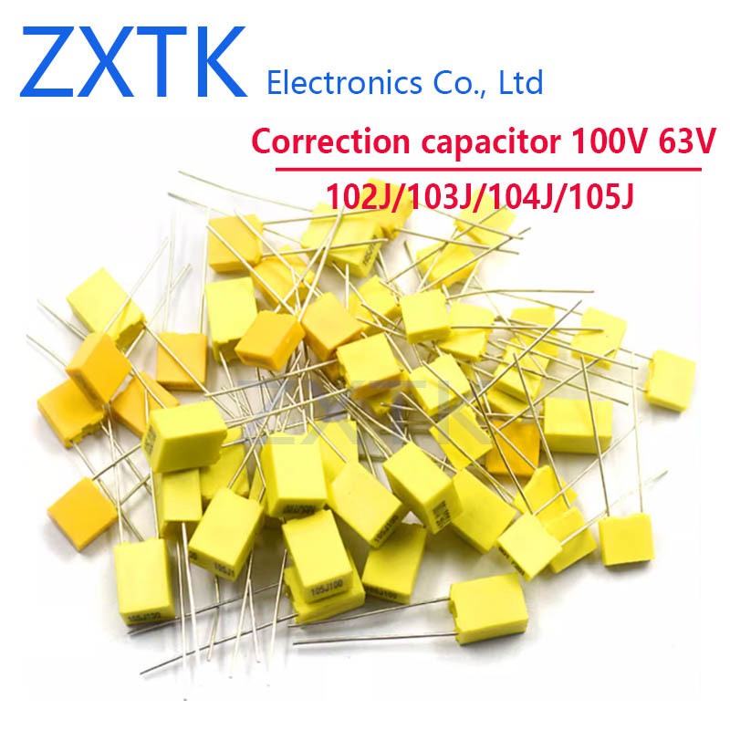 10PCS Correction capacitor 100V 63V 102J/103J/104J/105J/222J/223J/333J/472J/473J/562J/682J 1uf 2.2nf