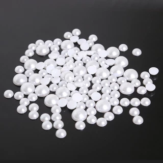 เลียนแบบ ABS Pearl Semiround ลูกปัดแบนกลับสีขาวงาช้างผสมสี Cabochon ครึ่งรอบลูกปัด DIY เครื่องประดับทํา