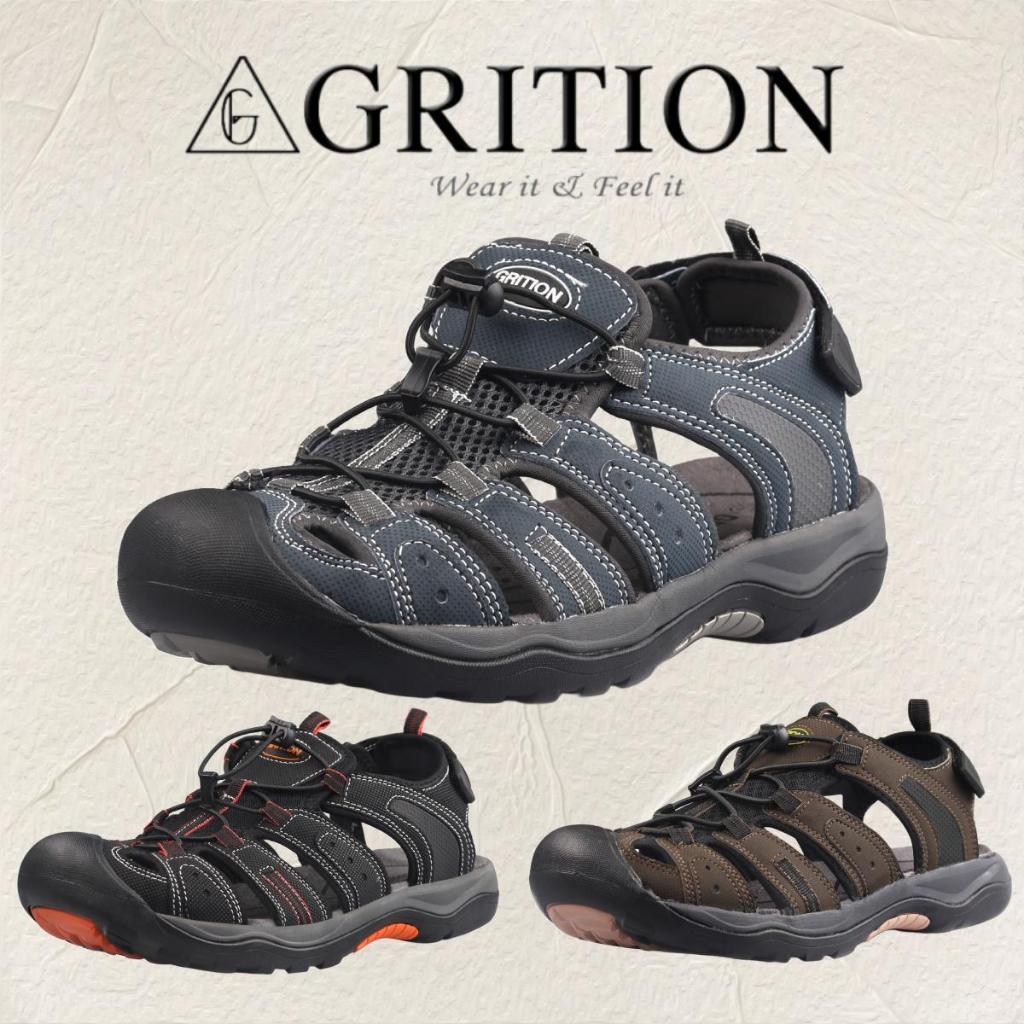 Grition Mens รองเท้าแตะเดินป่ากลางแจ้งฤดูร้อนชายหาดปิด Toe กันน้ําเดินรองเท้าเดินทาง
