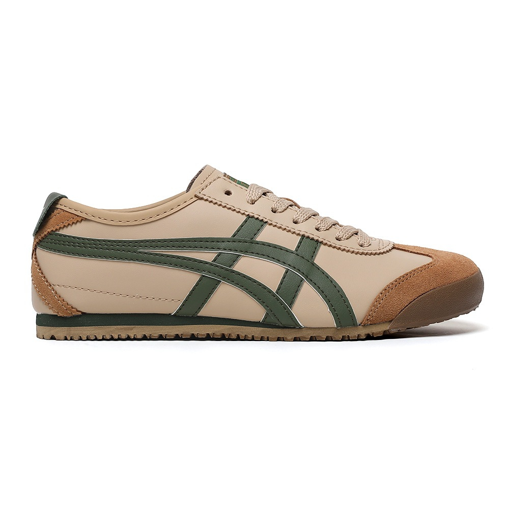 ONITSUKA TIGER ClassicOnitsuka Tiger MEXICO 66 รองเท้าผ้าใบผู้ใหญ่สีน้ําตาล/เขียว Low Top