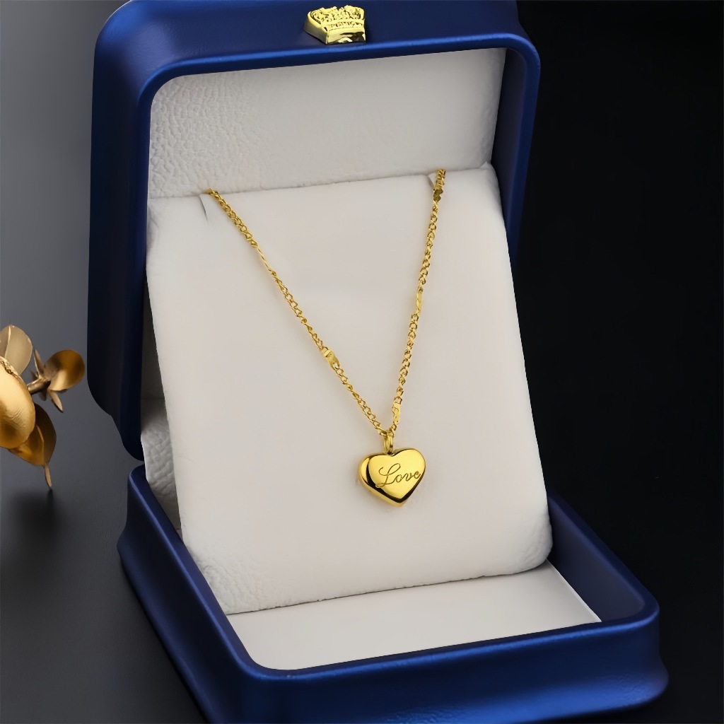Love LOVE สร้อยคอเหล็กไทเทเนียม 18k Gold-Plated Simple Classy Light Luxury All-Match Non-Fade Clavicle Chain สร้อยคอ