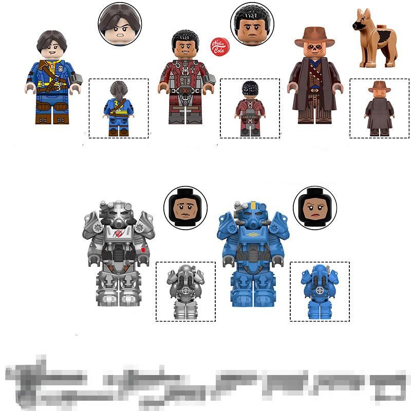 Fallout Shelter T60 Power Armor Figure Building Block Maximus Cooper Howard Lucy Block ของเล่น MY701-705