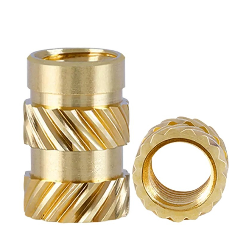 (((M2-M8) ฉีดขึ้นรูป Hot Melt Copper Nut Knurled นูน Hot Pressed ดินแปดตัวอักษร Twill Nut Pre-Buried Copper Inlay M2