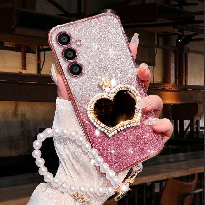 เคส SAMSUNG A16 A06 A55 A35 A25 A15 A05S A24 A14 A54 A34 A13 A04S A23 A53 5g A32 A52 A52S A12 A22 สายคล้อง กระจกเคสโทรศัพท์สําหรับ