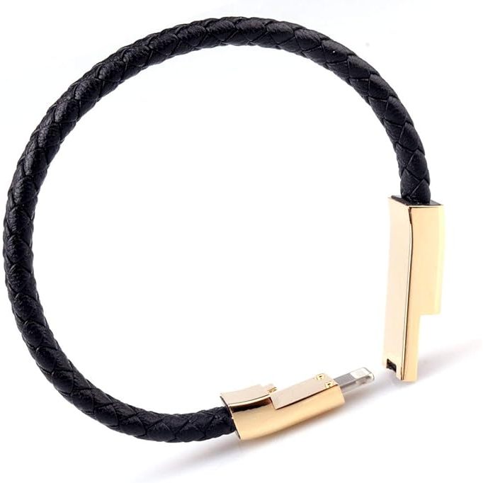 หนัง PU ชาร์จเร็ว Type C สาย USB สายชาร์จสร้อยข้อมือ