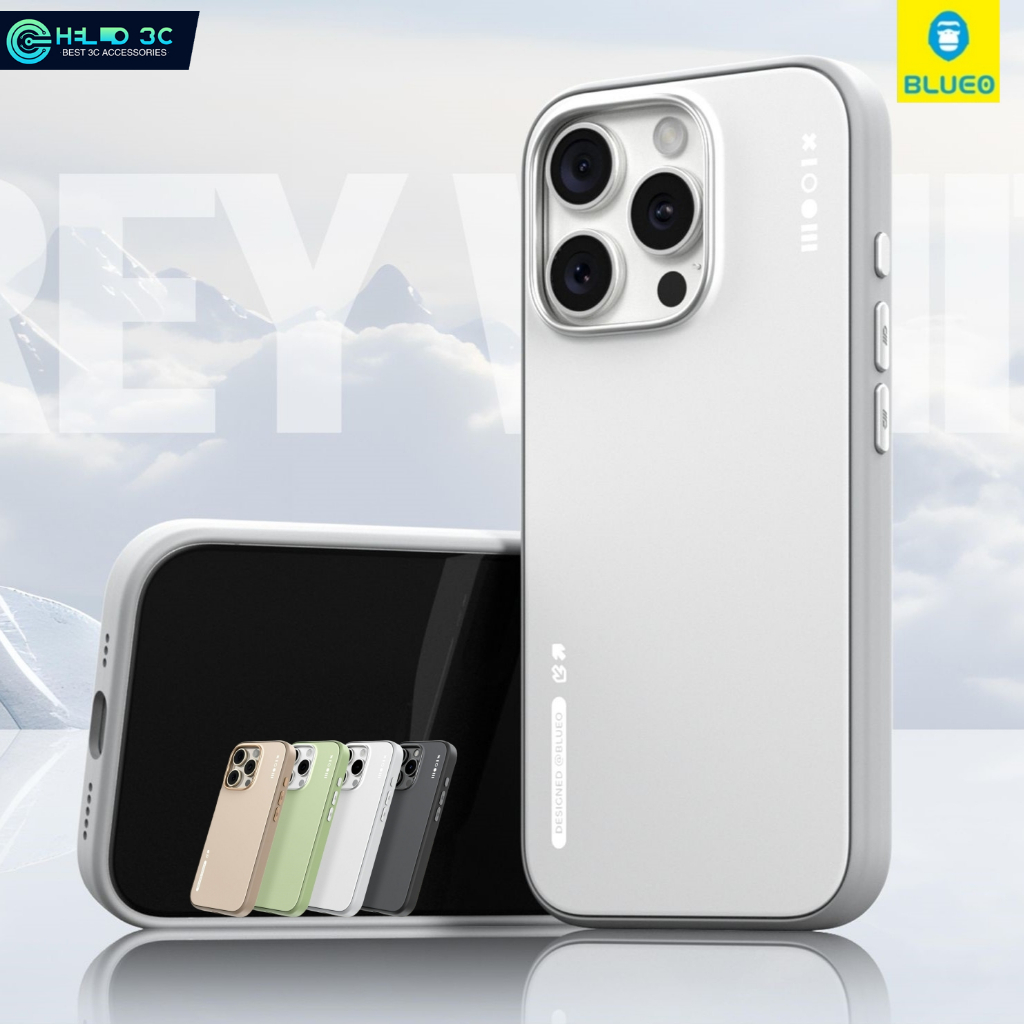Blueo สองสี ซิลิโคนเหลวปลอดสารพิษคุณภาพสูง สําหรับ iphone 15/16 case กันกระแทกไม่ซีดจาง iphone 16 pro max กรณี