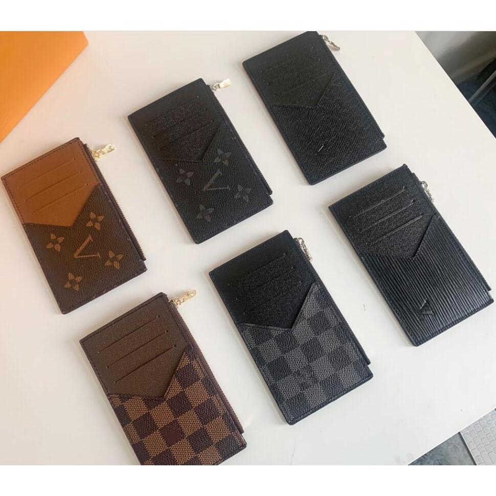 กระเป๋าใส่เหรียญผู้หญิงคุณภาพสูง แฟชั่น การ์ด ที่ยึด ซิป กระเป๋าใส่เหรียญ พร้อมกล่อง 7 สี