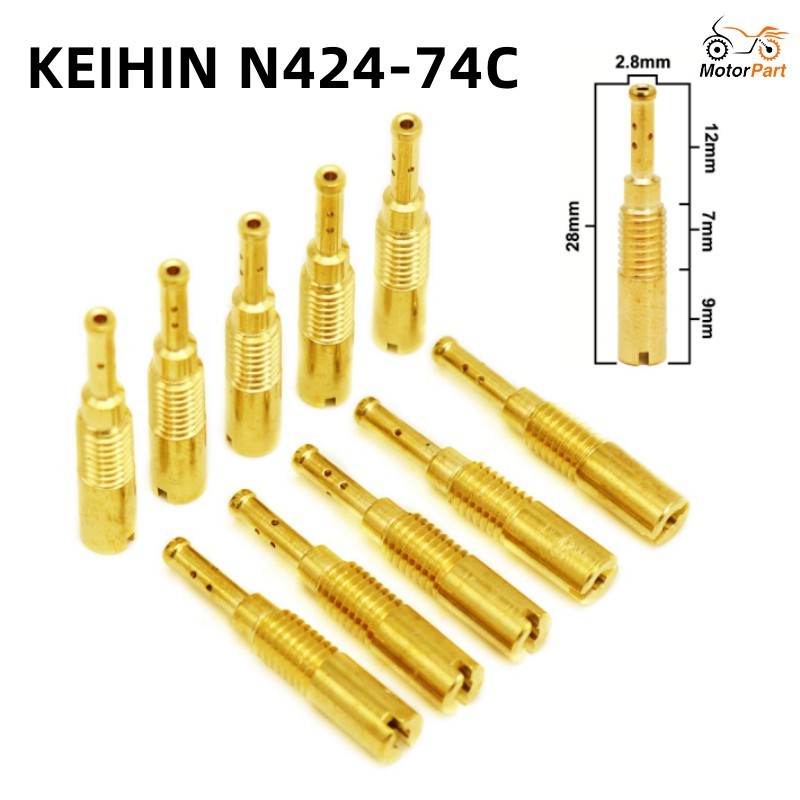 Motoparts SHOP 10 ชิ้น Keihin N424-74C Pilot Jet ช้า Idle Jets สําหรับ PB16/18/20 PZ19 GY6