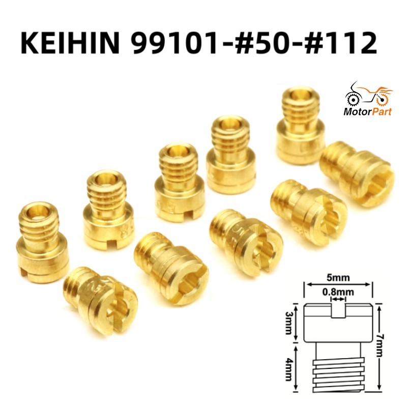 10 ชิ้น Keihin 99101-#50-122 หลัก Jets Motocycle อะไหล่ทดแทนสําหรับ PZ19 GY6-50 XT250