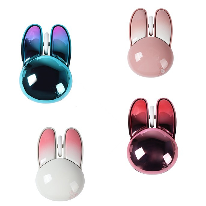 Mofii เมาส์ออปติคอลเล่นเกมไร้สาย บลูทูธ ลายการ์ตูนกระต่ายน่ารัก 3D เสียงเงียบ USB สําหรับแล็ปท็อป คอมพิวเตอร์
