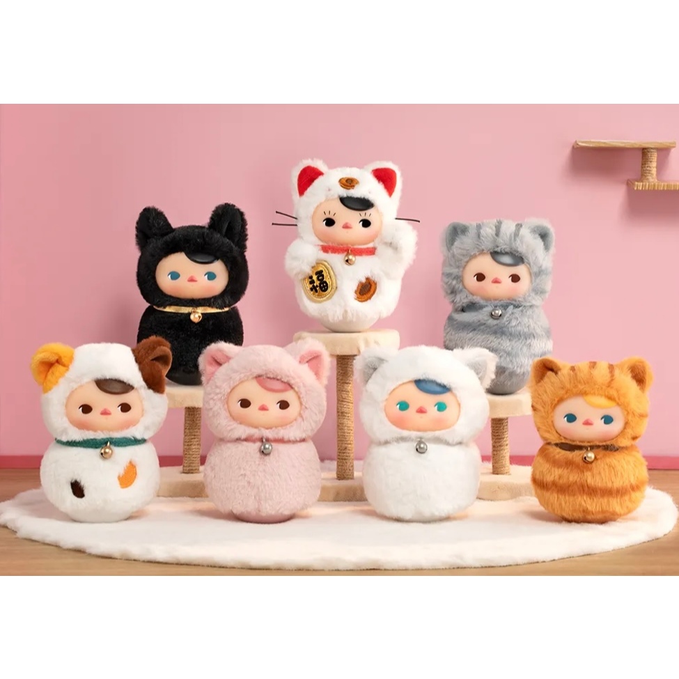 Popmart PUCKY Roly-Poly Kitty Series - Vinyl Plush Doll Mystery Box ของแท้ 100% เช็คการ์ดเท่านั้น