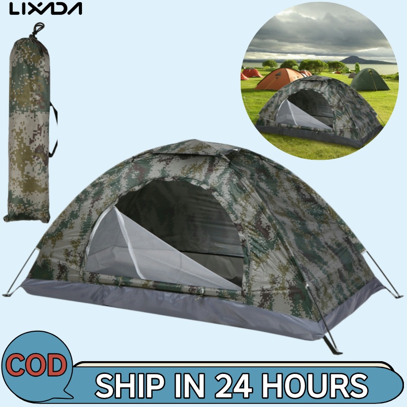LIXADA [ลิดา ห้างสรรพสินค้า] เต็นท์ตั้งแคมป์เบาชั้นเดียวเต็นท์แบบพกพาป้องกันรังสียูวีเคลือบ ขึ้น 30 + สําหรับตกปลาชายหาดกลางแจ้ง