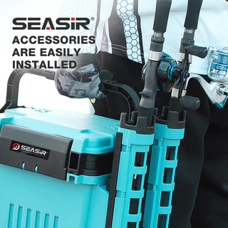 SEASIR Fishing TACKLE กล่องมัลติฟังก์ชั่นหลายชั้นกล่องเครื่องมือความจุขนาดใหญ่การจําแนกฟรีและการจัดเก็บ 2 ที่วางคันเบ็ด 1 ถ้วยเก็บกล่องตกปลากลางแจ้ง