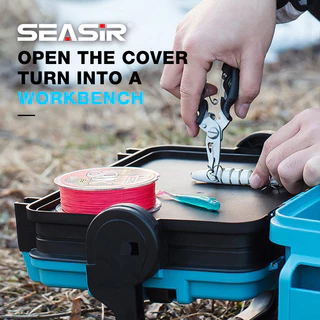 SEASIR Fishing TACKLE กล่องมัลติฟังก์ชั่นหลายชั้นกล่องเครื่องมือความจุขนาดใหญ่การจําแนกฟรีและการจัดเก็บ 2 ที่วางคันเบ็ด 1 ถ้วยเก็บกล่องตกปลากลางแจ้ง
