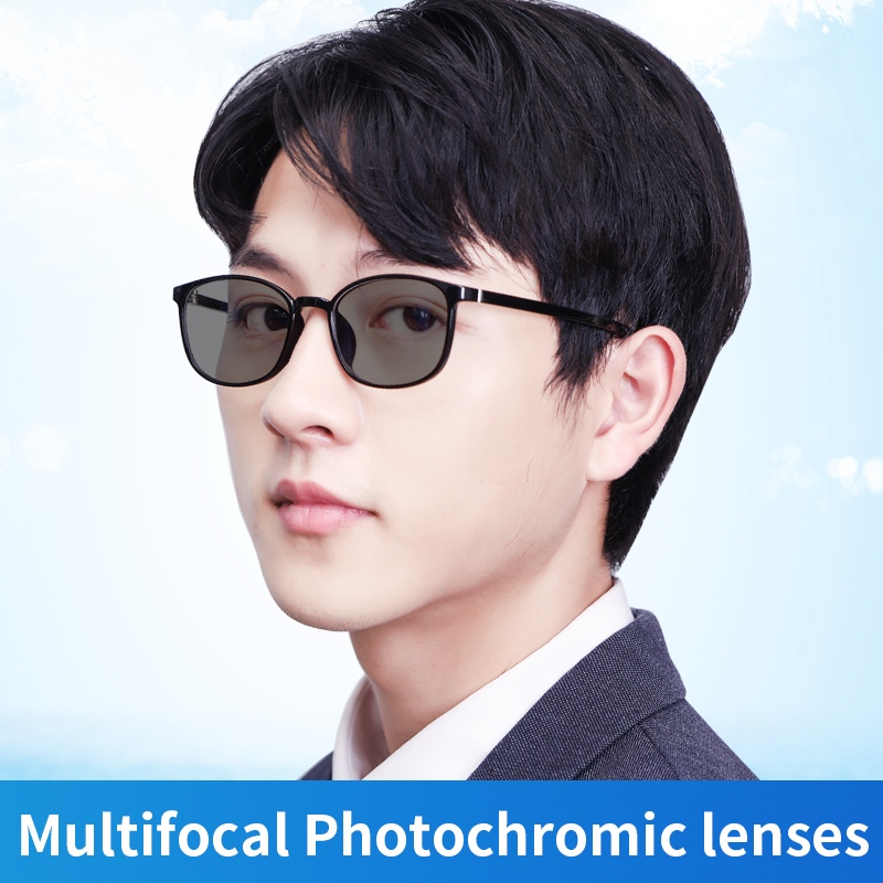 Photochromic Progressive Multifocal Reading Glasses,อัจฉริยะ Progressive Multifocal Lenses,Tinted Glasses Men,แว่นตากันแดด