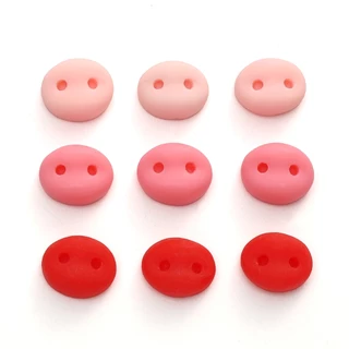 จมูกหมูอะคริลิก ขนาด 9x8mm สีแดง-ชมพู 20ชิ้น/แพ็ค อุปกรณ์เสริมสำหรับทำตุ๊กตา งานแฮนด์เมด DIY