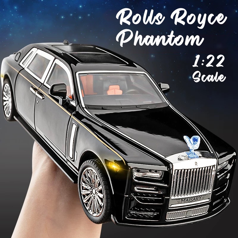 1:22 Scale Rolls Royce Phantom Alloy Car model Die cast Car Sound Light Car ผู้ที่ชื่นชอบ series ของขวัญวันเกิดเด็กโลหะของเล่นเด็ก