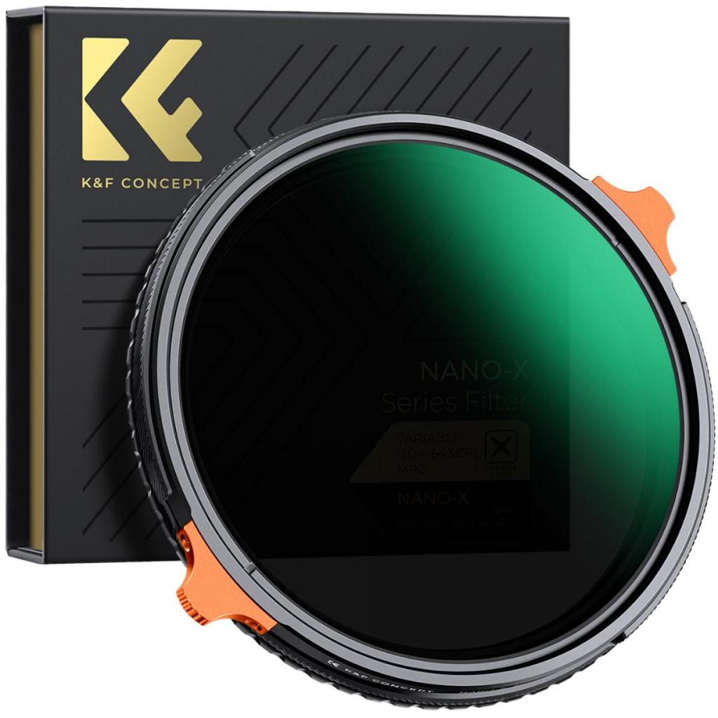 K&F Concept Nano-X 2-in-1 ND4-64 & CPL Filter - Ultra Thin HD 37/40.5/43/46/49/52/55/67/72/77/82mm