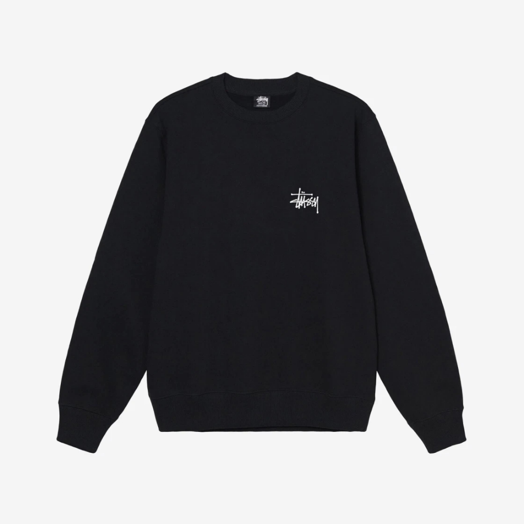 Stussy Basic Stussy Crew Ash Heather WHITE แท้ 100%