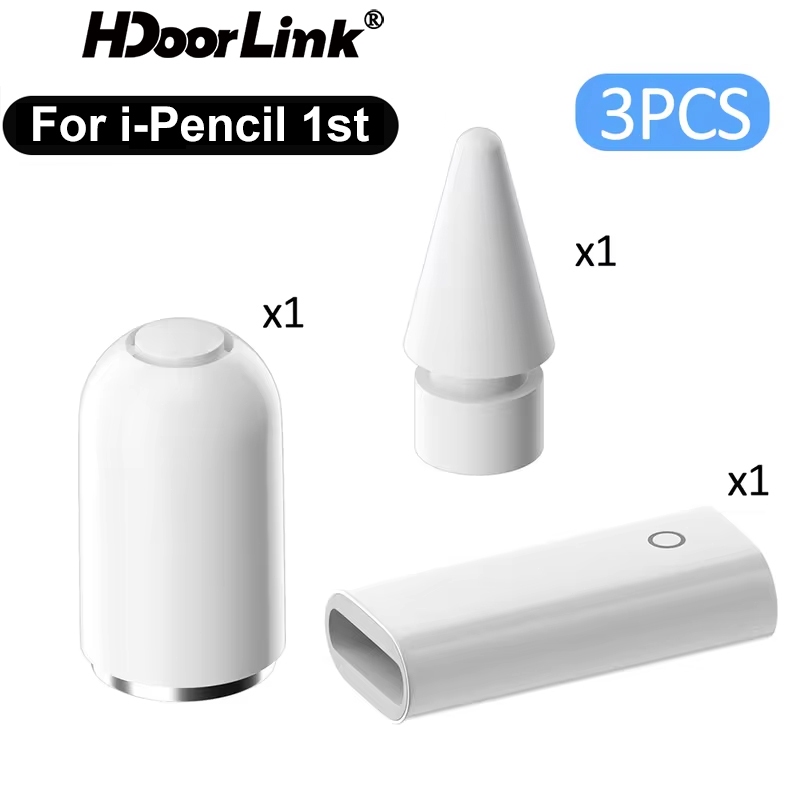 Hdoorlink 3-in-1 Original Pencil Accessories ForiPencil Magnetic Pencil Cap/ปลายดินสอ/อะแดปเตอร์ชาร์จสําหรับAple Padดินสอ 1/2