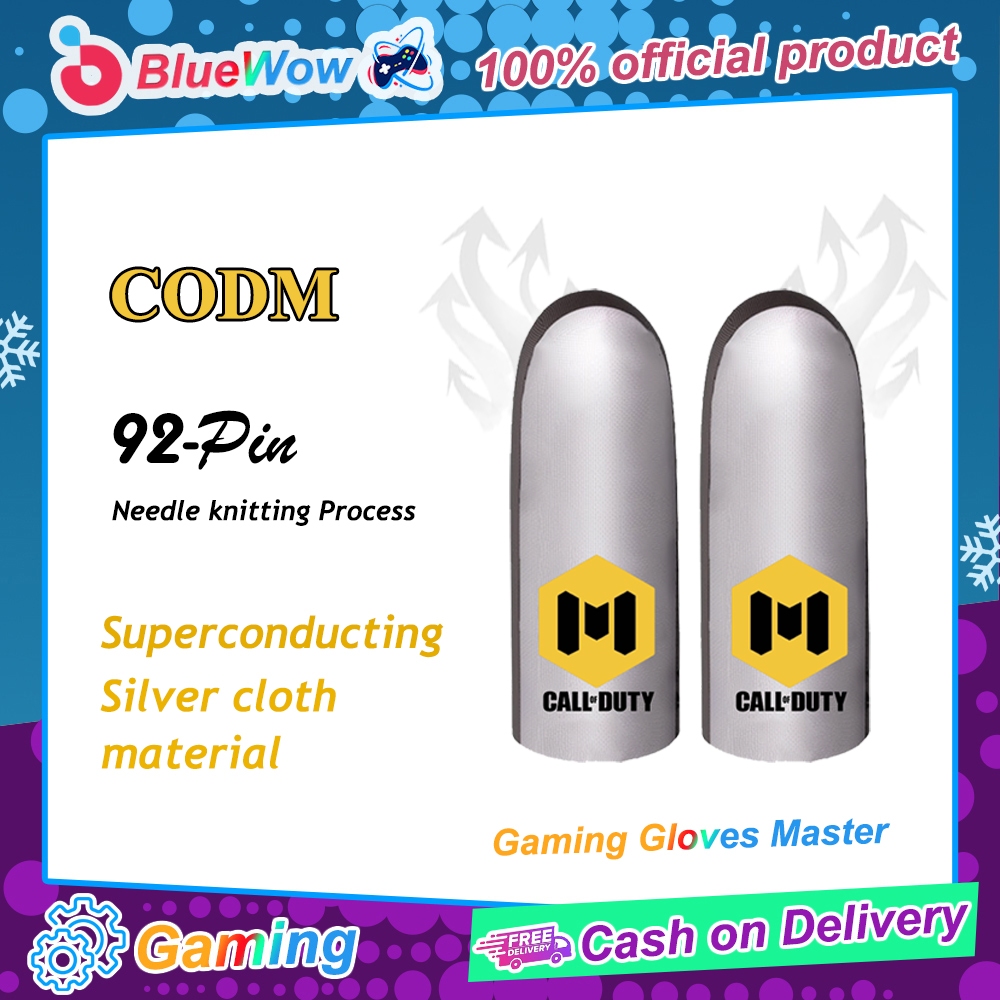 Bluewow Gaming Finger Sleeve ถุงมือเกมมืออาชีพผ้าเงินสําหรับถุงมือแขนนิ้วหัวแม่มือ CODM