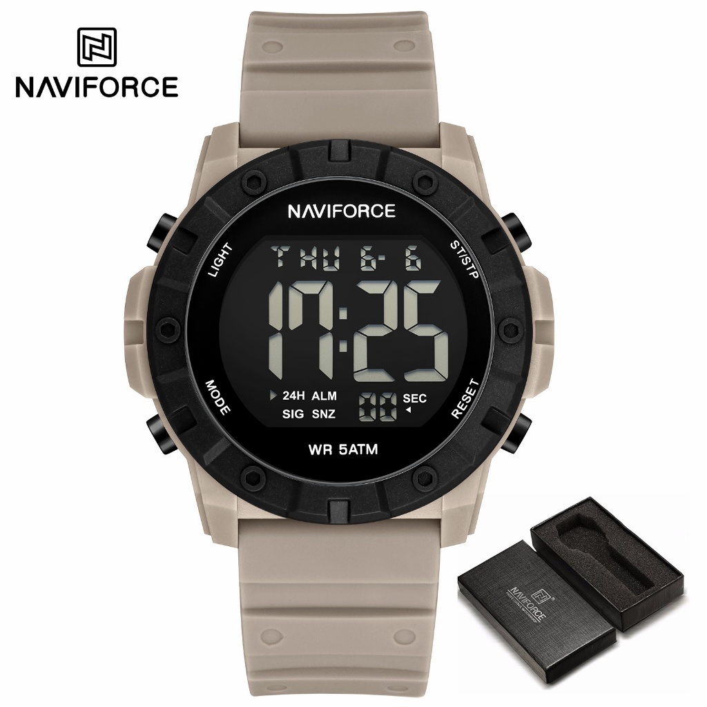 Naviforce 7110 หน้าจออิเล็กทรอนิกส์พร้อมฟังก์ชั่นส่องสว่างกันน้ําโครโนกราฟนาฬิกาผู้ชาย