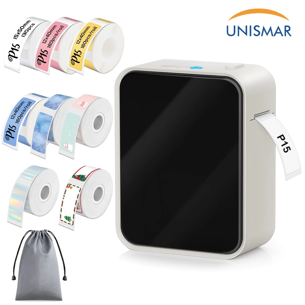 Pristar Thermal Label Printer P15 Bluetooth Sticker Printer Label Maker Machine Mini Portable คล้าย Niimbot D11 D110 Label Maker