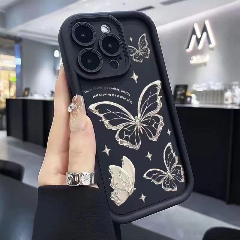 เคส Honor X9B 5G X8A 4G X7A 4G X9 4G 5G 90 Lite 5G 90 5G ซิลิโคนขอบตรง Silver Phalaenopsis กรณีโทรศัพท์brown