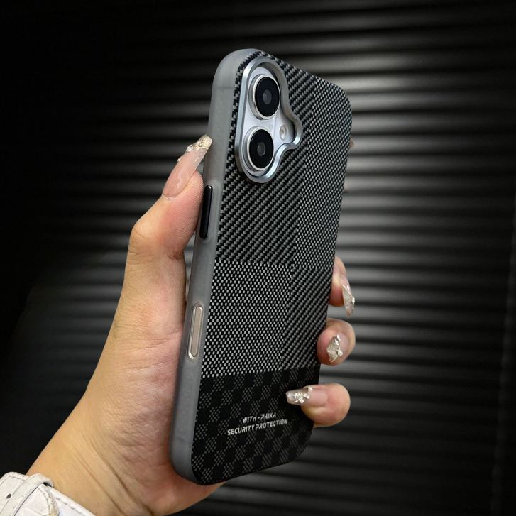 【Carbon fiber texture/IMD hard case/Black】เคส compatible for iphone 11 12 13 14 15 16 pro max case