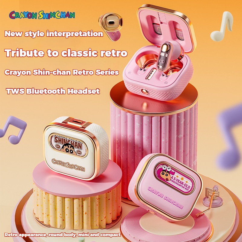 Crayon Shin-Chan Retro TWS หูฟังบลูทูธ True Wireless Semi-In-Ear การ์ตูน Super Long Life High-Looking หูฟัง